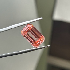 Prix d'usine Double Jewelry : Diamant rose vif fantaisie de laboratoire taille émeraude VVS-<span class=keywords><strong>VS</strong></span>, idéal pour les bagues de fiançailles et les bijoux de mariée - Product Image 1