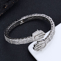 Bracelet homme hip hop main de hamsa moissanite, bijou argent S925 personnalisé entièrement serti
