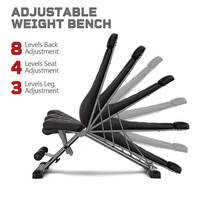 Banc de musculation réglable 8 niveaux pliable 300 kg en acier allié pour haltères, équipement d'entraînement de force pour la maison