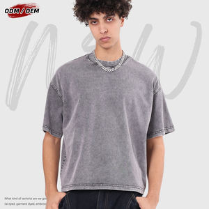 Kaos Oversize 100% Katun Dicuci 275Gsm Berat untuk Pria, Kaos Batik Vintage Custom Model Kotak - Product Image 5