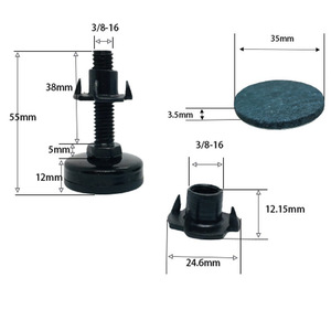 Patins de nivellement réglables en plastique carré, robustes, antidérapants, durables, avec base en acier au carbone et nylon - Product Image 4