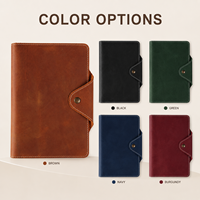 Porte-documents en cuir PU véritable avec logo personnalisé, bloc-notes, emplacements pour cartes, porte-stylo, fermeture à pression, 100 feuilles, pour les affaires