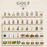 Tuiles de Mahjong Américain Golf Green, lot de 160, design Fairway, gravé, avec trophée Birdie, en stock, personnalisable OEM/ODM