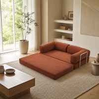 Canapé-lit moderne en velours côtelé sur mesure avec structure modulaire pliable pour salon, appartement et chambre d'amis