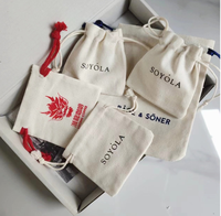 Sac à cordon vintage en tissu 100% coton, petit sac de rangement pour bijoux, cosmétiques, emballage cadeau réutilisable