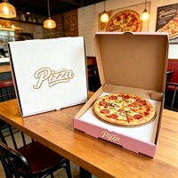 Boîte à pizza en papier kraft ondulé de qualité alimentaire SP4504, personnalisable avec logo imprimé, 6/8/10/12 pouces, pour livraison de restaurant et plats à emporter