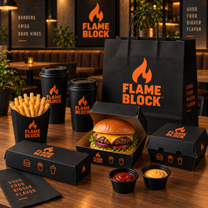 Caja de Embalaje de Alimentos Personalizada, Papel Kraft de Grado Alimenticio para Comida Rápida para Llevar, Restaurante, <span class=keywords><strong>Hamburguesas</strong></span>, Pollo, Papas Fritas, Entrega a Domicilio - Product Image 3