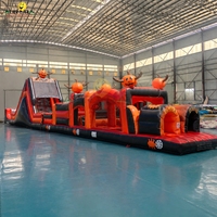 Parcours d'obstacles gonflable géant en PVC pour l'extérieur, défis interactifs, parcours d'obstacles gonflable