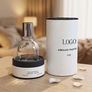 Tube en papier kraft écologique personnalisé pour flacon d'huile essentielle ou de parfum, boîte cylindrique élégante, emballage cadeau haut de gamme - Product Image 1