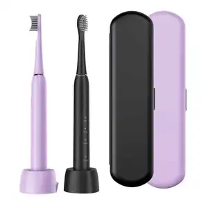 OEM rechargeable travel portable 32 days battery life IPX7 rechargeable electric sonic toothbrush for teeth whitening heads