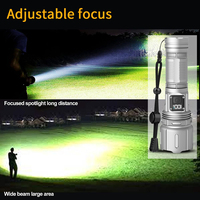 Lampes de poche LED super lumineuses, rechargeable à haute luminosité, 4 modes, lumière laser blanche à longue portée avec boîte-cadeau pour les urgences