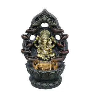 Indian religious Buddha statue Water Waterfall fountain Outdoor garden decorated fountain with LED lights