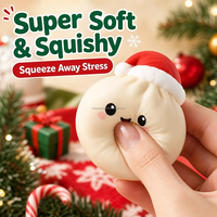Calendrier de l'Avent 2026 : Boîte Mystère de Noël TPR à Montée Lente, Compte à Rebours Aléatoire, Jouets Squishy en Forme de Bao Bun à Presser