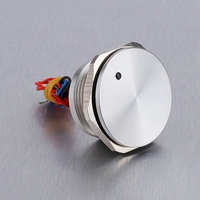 Interrupteur à bouton-poussoir piézoélectrique LED à points de 30 mm plat, momentané, 12 V, étanche IP68, en acier inoxydable de qualité supérieure ABILKEEN