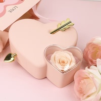 Nouveau coffret de bijoux pour la fête de Qixi, collier, bague et boucles d'oreilles à clous en forme de cœur peint à la rose, à porter en une seule fois
