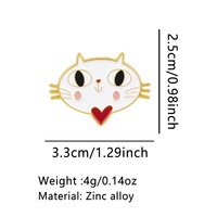Lot de 5 épingles en émail motif chat de dessin animé Kawaii, broches mignonnes en forme de visage d'animal, badges de revers en émail style anime, épingles de mode