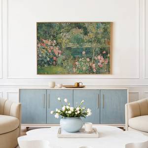Dipinto Decorativo Vintage con Stagno e Piante per Soggiorno, Decorazione Verde per Casa, Arte Murale, Paesaggio Botanico - Product Image 4