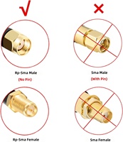 XRDS -RF RP-SMA Macho a RP-SMA Hembra, Cable Coaxial RG58 de 10 Pies para Antena WiFi, Router LAN, Adaptador de Tarjeta de Red Inalámbrica (China)