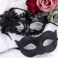 Masques vénitiens en plastique écologiques à paillettes noires DAMAI, costumes d'Halloween pour femmes et hommes, décorations de fête, mascarade du Mardi Gras