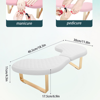 Coussin en cuir en forme de U de luxe en acier inoxydable pour repose-bras russe Support de bureau pliable pour salon de manucure Fournitures pour ongles