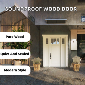 Puerta Exterior de Madera Sólida Insonorizada e Impermeable, Puerta de Entrada Moderna con Acabado de Superficie, Diseño de Entrada para Villa - Product Image 2