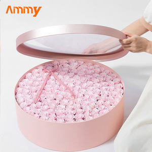 Juego de tres cajas de flores para ventana de papel de arte transparente hecho a mano Ammy, 99 rosas, regalo de San Valentín, caja vacía - Product Image 2
