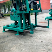 Machine de forage de puits d'eau à vérin hydraulique électrique monophasé 220V, à engrenages, haute efficacité, profondeur 100m, avec moteur et pompe