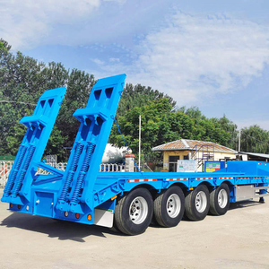 Remolque de plataforma baja para vehículos pesados de 100-120 toneladas, 3 líneas, 6 ejes, semirremolque de plataforma baja de 40 pies, dimensiones del remolque de plataforma baja de 50 toneladas - Product Image 4