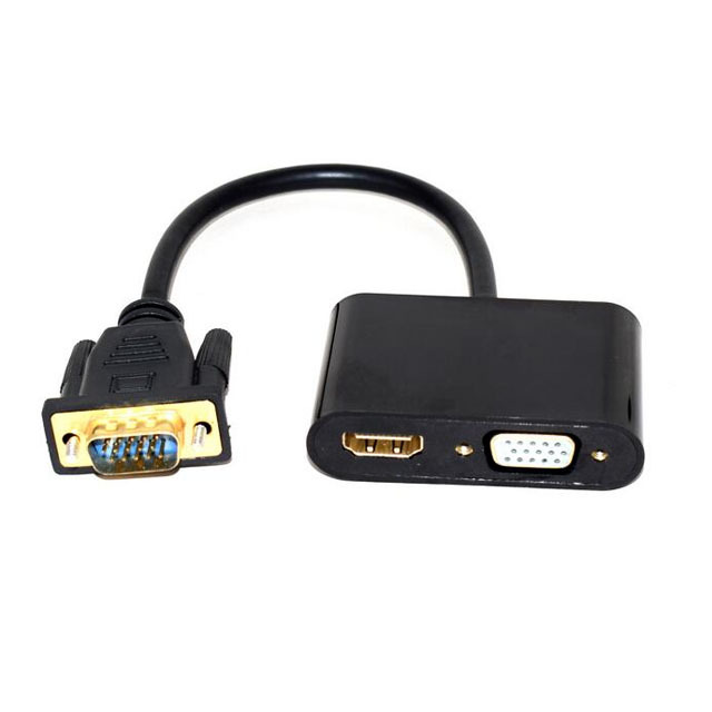 1920x1080 VGA to HDTV+VGA 2 in 1 Splitter Adapter Cable