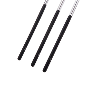 Lot de 3 pinceaux à ongles en acrylique à manche noir, pour poudre, sculpture, poils en nylon, peinture d'art des ongles, manucure en salon - Product Image 2