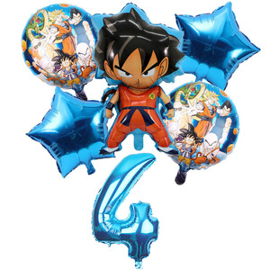 6 Piezas/Paquete de Globos de Número del 1 al 9 de Dragon Ball Son <span class=keywords><strong>Goku</strong></span> para Fiestas de Cumpleaños Infantiles, Globos de Papel de Aluminio para Baby Shower, Decoración de Fiesta K0074 - Product Image 5