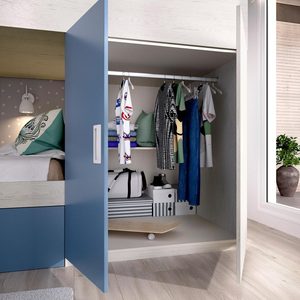 Letto a Castello Multifunzionale a Due Piani per Bambini con Armadio in Legno e Letto Estraibile per Camera <span class=keywords><strong>da</strong></span> Letto dei Ragazzi - Product Image 6