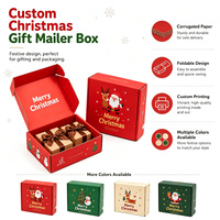 Boîtes d'expédition en carton ondulé personnalisées pour Noël, petites séries, faible MOQ, emballages cadeaux pour l'envoi et l'emballage festifs