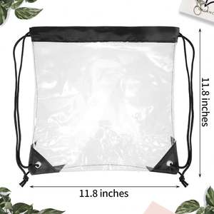 PVC <b>Clear</b> Drawstring Bag Small Waterproof <b>Clear</b> Plastic Drawstring <b>Backpack</b> for Stadiums - Product Image 5