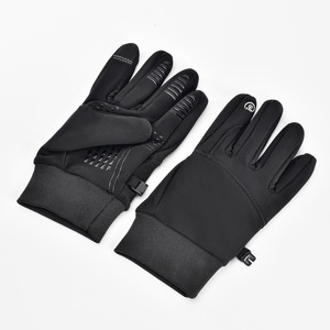 Riding <b>Gloves</b> Fleece Lined Windproof Waterproof <b>Touchscreen</b> Compatible Black Winter Unisex Adult Cycling <b>Gloves</b> - Product Image 3