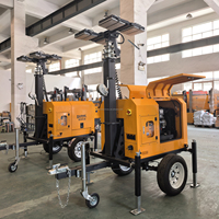 Tour d'éclairage mobile compacte et portable pour l'extérieur, éclairage d'urgence LED, groupe électrogène diesel, tours d'éclairage