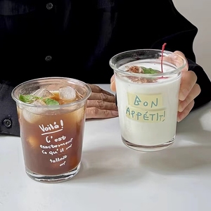 Ev kore cam kupa süt çay kahve fincanları alfabe baskı Espresso gözlük soğuk içme kupaları - Product Image 4
