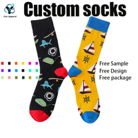 Coton tissé tricoté décontracté anti-dérapant chaussettes hommes femmes fou coloré drôle dessin animé Anime équipage hauteur OEM solide respirant corps