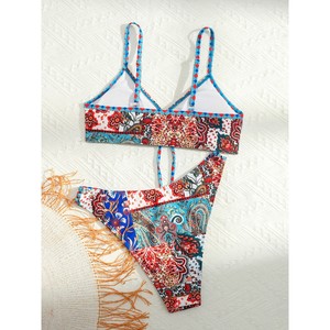 Traje de Baño Bikini Sensual de Alta Gama para Mujer, Estampado y a la Moda, para Playa o Spa - Product Image 4