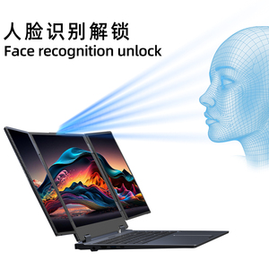 Ordinateur portable Intel I5-12450H avec triple écran 16"+10.5"+10.5", déverrouillage par empreinte digitale, Windows 11, déverrouillage par reconnaissance faciale - Product Image 4