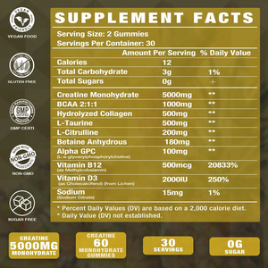 OEM/ODM Creatine Monohydrate <b>Gummies</b> for Men & Women <b>Pre</b> <b>Workout</b> Creatine Gummy Creatine Wholesale Supplement - Product Image 3