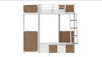Vente en gros de meubles pour dortoir Lit simple double pour adolescents Loft Dortoir avec bureau