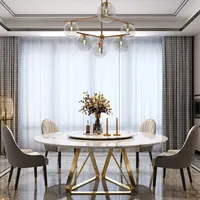 Luxury Marble Top Round Rotating Dinning Table with Chair