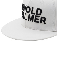 Casquette de baseball en coton blanc premium avec broderie Signature Script et logo parapluie, style golf, minimaliste, ajustable, pour le sport