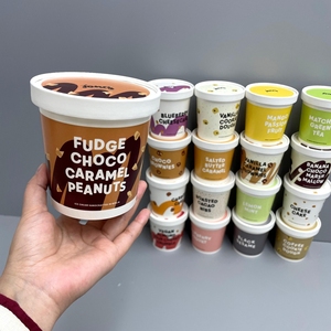 Personalizzato monouso 8oz 16oz Gelato <span class=keywords><strong>tazza</strong></span> di carta con coperchio per Gelato Gelato <span class=keywords><strong>biscotti</strong></span> lecca lecca - Product Image 1