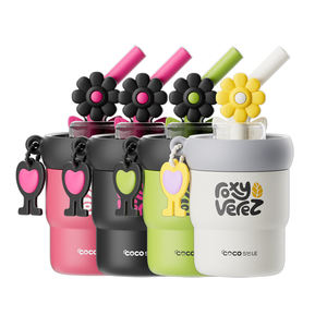 לוגו מותאם אישית טאמבלר ואקום תרמי קפה נירוסטה בקבוק מים מבודדים עם מכסה וקשית למתנת עסקים - Product Image 1