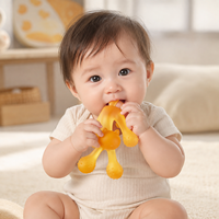 Anneau de dentition personnalisé en silicone pour bébé, jouet de dentition chat en silicone de qualité alimentaire, jouet à mâcher apaisant pour nourrissons, vente en gros OEM