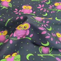 Tissu jacquard brodé de haute qualité en polyester, résistant aux plis, avec un motif d'hibou mignon, pour les vêtements des femmes et des enfants
