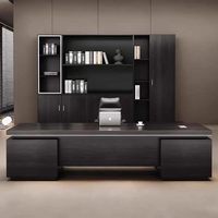 WJG-251X Meuble de rangement en bois pour bureau de direction avec serrure, noir, design minimaliste moderne, armoire haute pour documents et bibliothèque