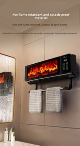 <span class=keywords><strong>Chauffage</strong></span> PTC <span class=keywords><strong>Cheminée</strong></span> électrique murale Radiateurs télécommandés avec flamme réaliste Cheminées modernes avec étagère à serviettes - Product Image 6